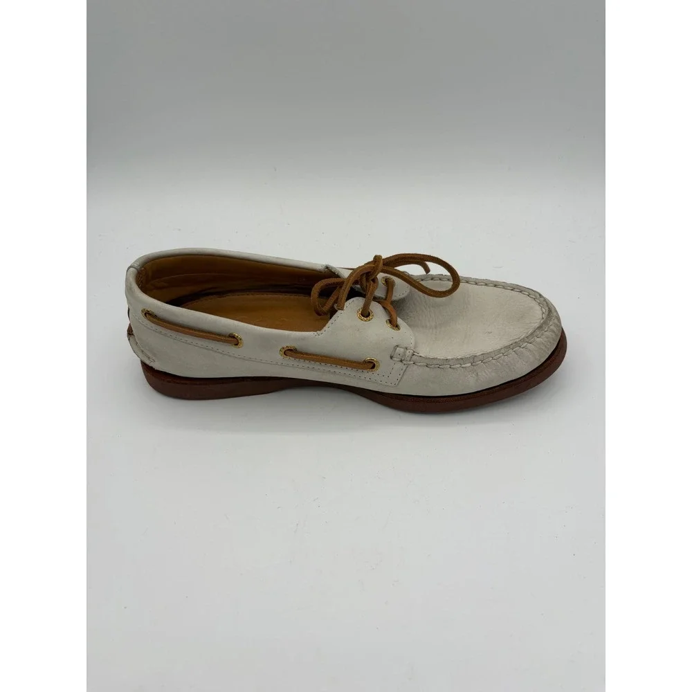 Sperry Top-Sider Gold Cup Authentic Original Boat Shoe White Leather Mens 10.5 M
